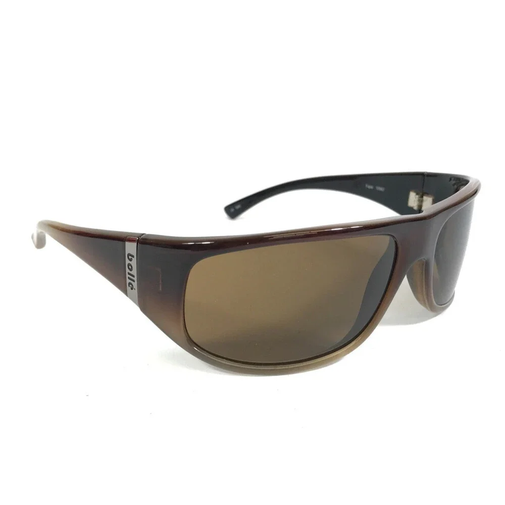 Bolle Sunglasses Faze 10967 Polished Brown Wrap Frames w/ Brown Polarized Lenses